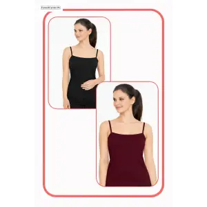 Women Summer Camisole Black Maroon