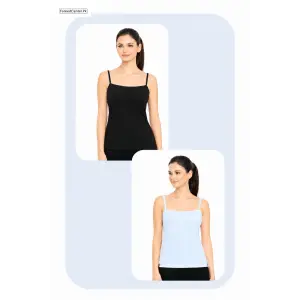 Women Summer Camisole Black SkyBlue